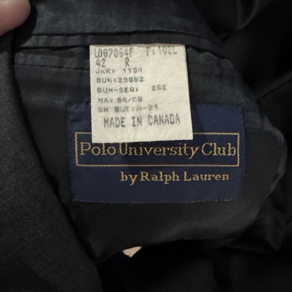 Ralph Lauren University‎ Polo Club Blazer Mens 42R 100% Wool Gray